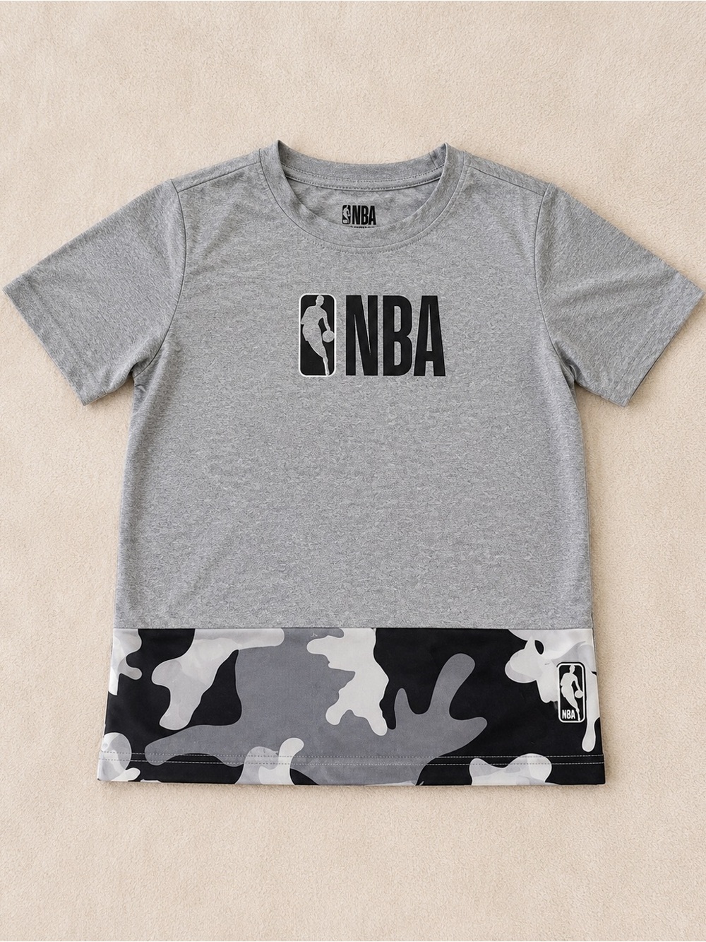 NBA Gray Camo Hem Shirt | Boys Size 5